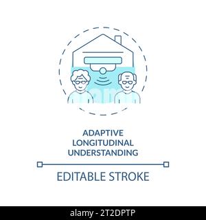 Thin line icon adaptive longitudinal understanding concept Stock Vector