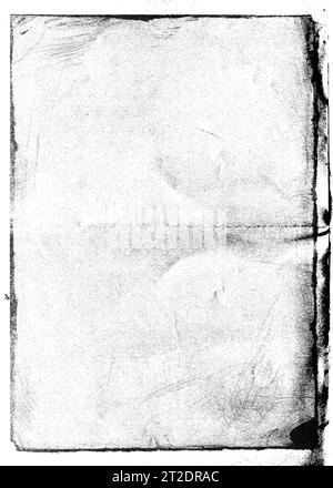 Texture of old surface on black background with white scratches, stamp texture with effect grunge, damaged, noise effects dirty overlays multiply Stock Photo