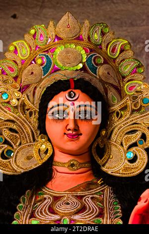 happy Durga puja advertisement, Kolkata durga puja, Navaratri, Dussehra celebration Stock Photo