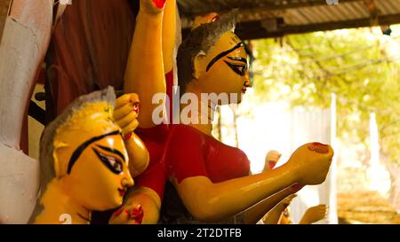 happy Durga puja advertisement, Kolkata durga puja, Navaratri, Dussehra celebration Stock Photo