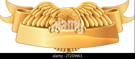 Eagle Scroll Symbol Crest Banner Parchment Design Stock Vector