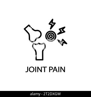 joint pain icon, injury leg, arthritis, inflammation person knee, thin line symbol - editable stroke vector illustration Stock Vector