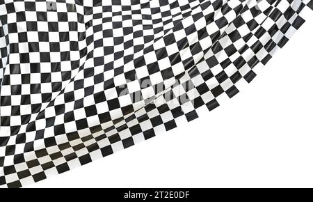 chequered flag isolated on white background. 3d render Stock Photo