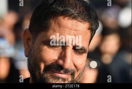 Tehran, Iran. 18th Oct, 2023. A man attends a pro-Palestinian rally against the deadly attack on a hospital in the Gaza Strip, in Tehran, Iran, on Oct. 18, 2023. Credit: Shadati/Xinhua/Alamy Live News Stock Photo