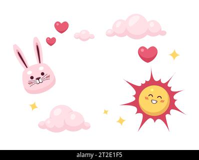 Childish frame 2D illustration concept Stock Vector