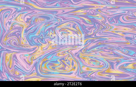 Abstract liquid blue background. Marble effect texture. Paint waves and vortexes stone texture Vector illustration Stock Vector