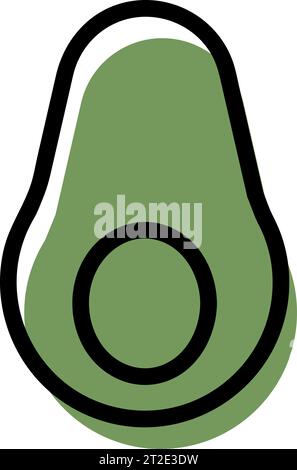 Avocado vector isolated on white background. Stock Vector