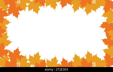 Autumn background. Maple leaves frame. Template for autumn banner, poster, card or advertising. Vector illustration Stock Vector