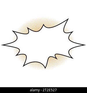 Retro comic speech bubbles set with colorful halftone shadows on white background. Stock Vector