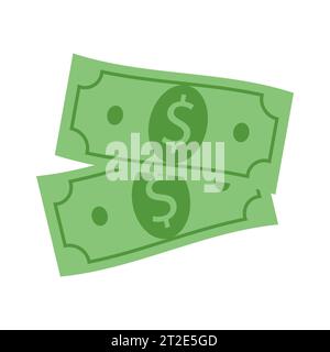 Vector Dollar sign, two money dollar icon, dollar bill symbol Stock Vector