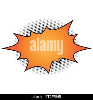 Retro comic speech bubbles set with colorful halftone shadows on white background. Stock Vector