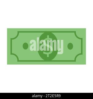 Dollar bill vector icon. Money symbol, flat style illustration. Stock Vector