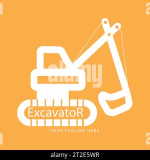 Excavator logo template vector. Heavy equipment logo vector for construction company. Creative excavator illustration for logo template. Stock Vector