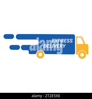 Fast shipping delivery truck flat vector icon for apps and websites Stock Vector