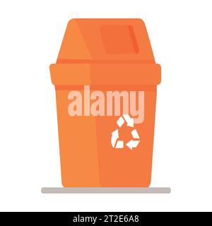 Garbage can vector icon, flat design of trash bin for recycable waste ...