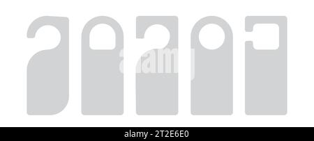 Empty label Hotel room door hanger. Do not disturb label. Isolated on white background. Vector illustration Stock Vector