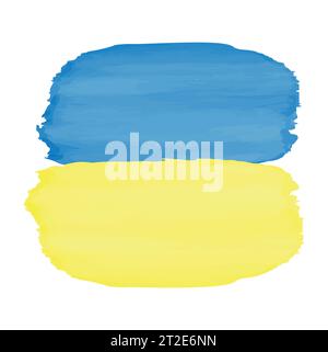 Flag of Ukraine on a pole.Ukrainian vector flag template.Isolated on a white background. Stock Vector