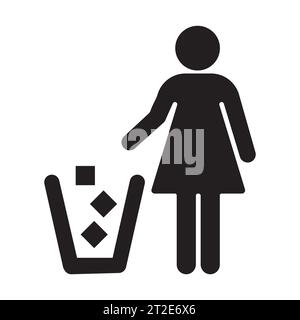 Garbage symbol. Do not litter sign. Trash icon. Logo on white background. Vector illustration Stock Vector