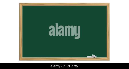 Green chalkboard isolated on white background. Vector illustration Stock Vector