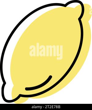 Lemon. Fresh citrus. Lemon icons. Simple design. Line vector. Isolate on white background. Stock Vector