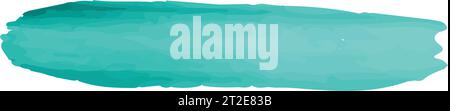 Mint watercolor brush stroke. Paint spot on a white background. Vector graphics Stock Vector