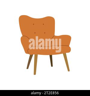 Modern comfortable armchair. Stylish furniture Hand drawn. Isolated on white background.Vector illustration Stock Vector