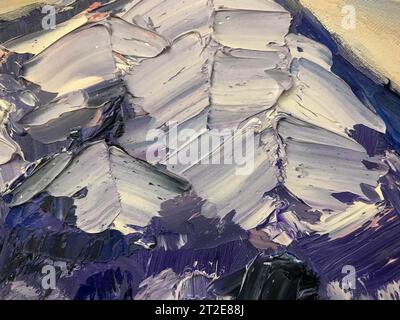 Abstract art background. Oil painting on canvas. Multicolored bright texture. Fragment of artwork. Stock Photo