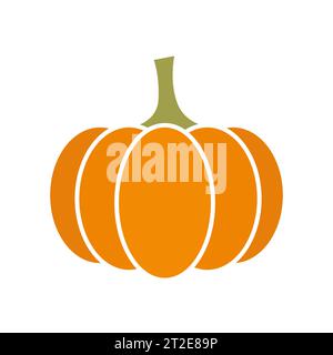 Pumpkin - squash for Halloween or Thanksgiving flat vector color icon for apps and websites Stock Vector