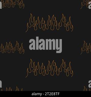 Seamless pattern with the image of fire. Nostalgia for the year 2000, Y2k style Design template. Vector illustration Stock Vector