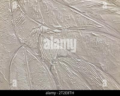 White, beautiful gray surface, convex from acrylic paint, volumetric with stripes and patterns. The background. Texture. Stock Photo