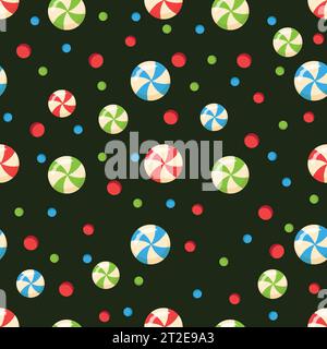 Seamless pattern with colorful lollipops. Vector pattern for wallpaper, fabric print, wrapping paper, birthday party design.Vector illustration Stock Vector