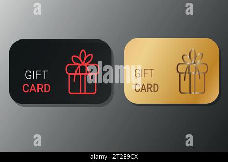 Loyalty card, incentive gift, collect bonus, earn reward, redeem gift, win present, vector mono line icon, linear illustration, outline design Stock Vector