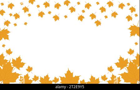 Yellow autumn leaves On white background. Vector  autumn leaves. Vector illustration. Stock Vector