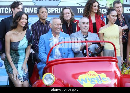 Sydney, Australia. 19th October 2023. The Wiggles pay a visit to the Primeville Auto Shop ahead of the world premiere of new documentary, Hot Potato: The Story of the Wiggles. Credit: Richard Milnes/Alamy Live News Stock Photo