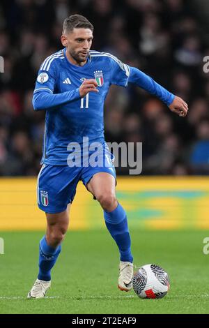 London, UK. 17th Oct, 2023. Domenico Berardi (Sassuolo) of Italy during the International match between England and Italy at Wembley Stadium, London, England on 17 October 2023. Photo by David Horn. Credit: PRiME Media Images/Alamy Live News Stock Photo