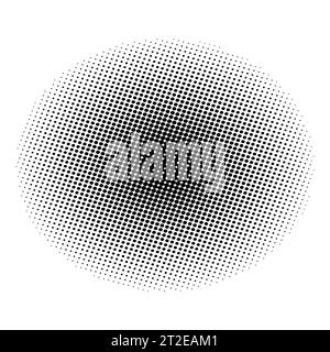 Halftone circle vector logo symbol, icon, design. abstract dotted globe illustration isolated on white background.Vector retro style dotwork backgroun Stock Vector