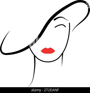 Women's faces in one line art style. Continuous line art in elegant style for prints, tattoos, posters, textile, cards etc. Beautiful women face Vecto Stock Vector