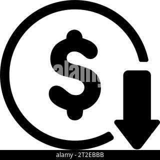 Cost down, cost reduction vector icon illustration Stock Vector