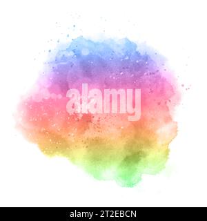 Hand painted rainbow coloured watercolour splatter design Stock Vector