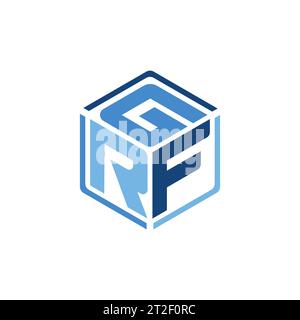 Hexagon cube initial grf letter monogram logo design vector. GRF letter logo design in illustration. Vector logo, calligraphy designs for logo, Poster Stock Vector
