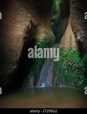 Salt del Cups, a waterfall in Cabrera d'Anoia, Catalunya, Spain. Stock Photo