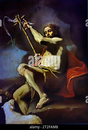 Saint John the Baptist by Mattia Preti ( Cavaliere Calabrese) 1613-1699 Italy Italian, Museum, Italy , Stock Photo