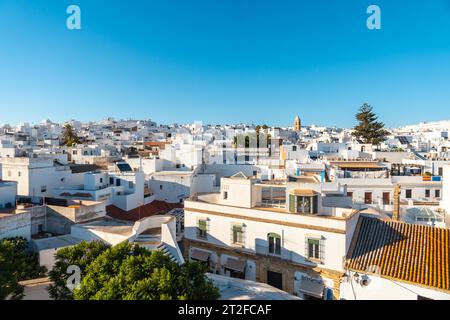 Panoramic view of the town of Conil de la Frontera from the Torre de Guzman, Cadiz. Andalusia Stock Photo