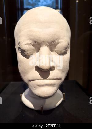 A plaster cast of head with life mask of the English poet, painter, and printmaker William Blake (1757 - 1827) by James  Deville made in 1823. Nationa Stock Photo