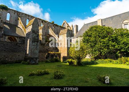 Walls of the ruined church of Abbaye de Beauport in the village of Paimpol, Cotes-d'Armor department, French Brittany. France Stock Photo