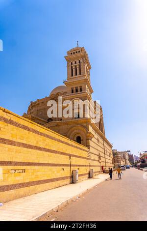 Cairo, Egypt, October 2020: Local Egyptian people at the Hanging Church or Saint Mary Church in the Coptic neighborhood of Cairo Stock Photo