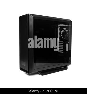 Open system unit case with fans of a personal computer. Stock Photo