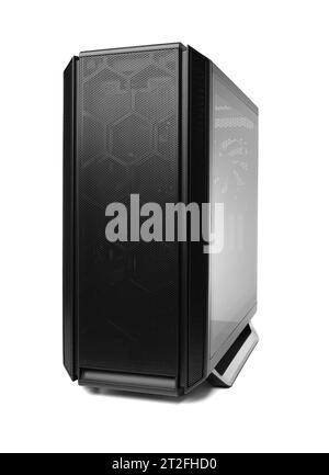 Open system unit case with fans of a personal computer. Stock Photo
