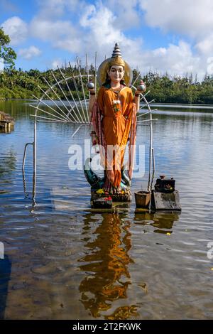Hindu goddess statue figure sculpture of goddess deity Parvati woman consort Shakti of Lord Shiva Hindu mother goddess mother of Ganesha stands in Stock Photo