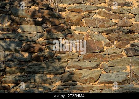 old stone wall in rock Stock Photo
